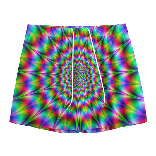 Spiky Psychedelic Optical Illusion Mesh Shorts