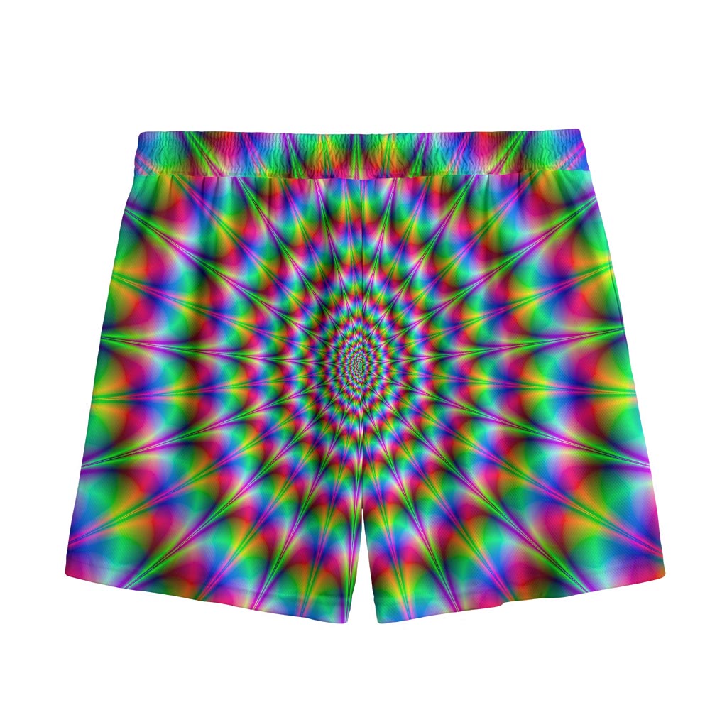 Spiky Psychedelic Optical Illusion Mesh Shorts