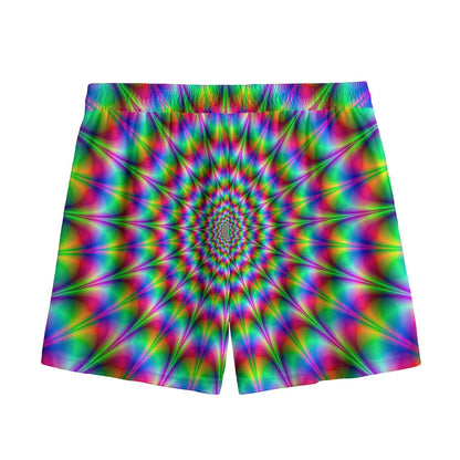 Spiky Psychedelic Optical Illusion Mesh Shorts