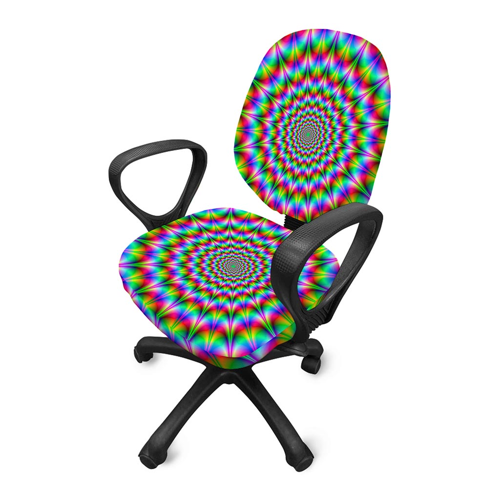 Spiky Psychedelic Optical Illusion Office Chair Cover