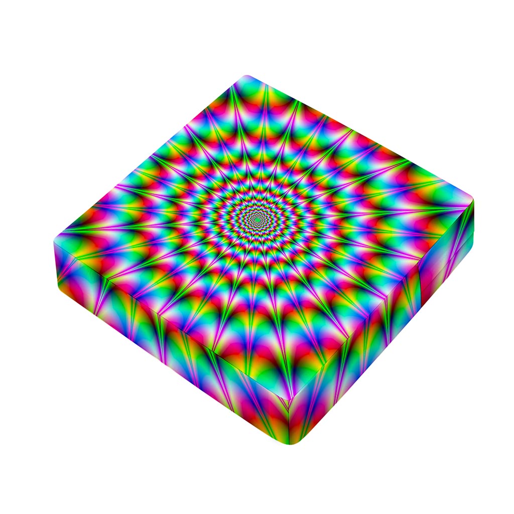 Spiky Psychedelic Optical Illusion Outdoor Seat Cushion Cover