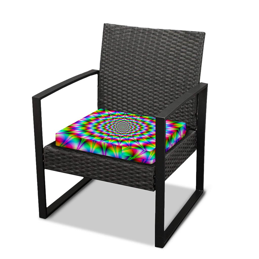 Spiky Psychedelic Optical Illusion Outdoor Seat Cushion Cover
