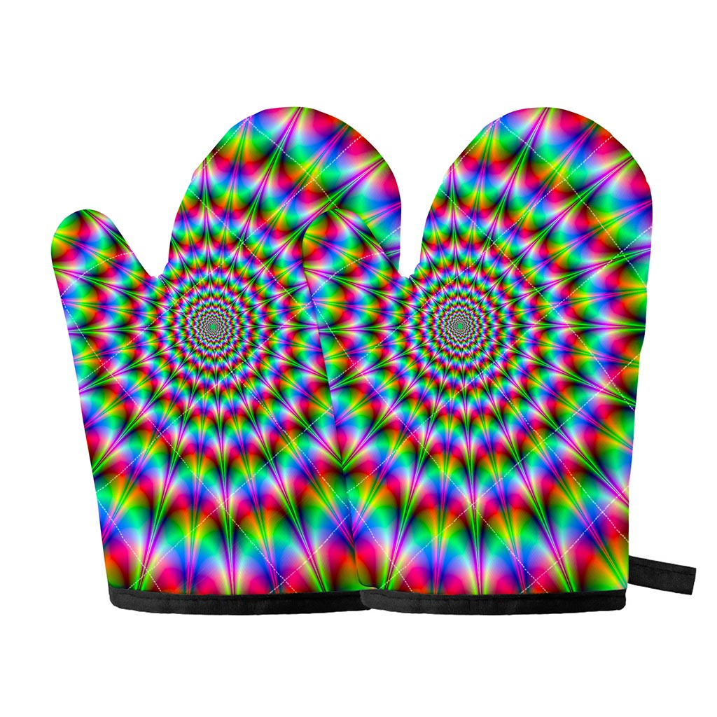 Spiky Psychedelic Optical Illusion Oven Mitts