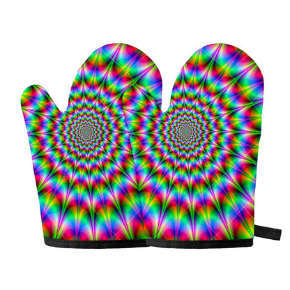 Spiky Psychedelic Optical Illusion Oven Mitts
