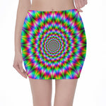 Spiky Psychedelic Optical Illusion Pencil Mini Skirt