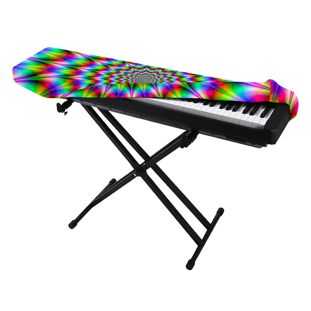 Spiky Psychedelic Optical Illusion Piano Keyboard Cover