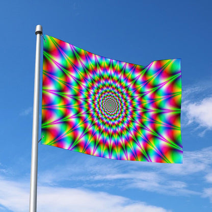Spiky Psychedelic Optical Illusion Polyester Flag