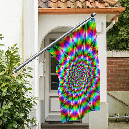 Spiky Psychedelic Optical Illusion Polyester Flag