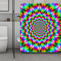 Spiky Psychedelic Optical Illusion Polyester Shower Curtain
