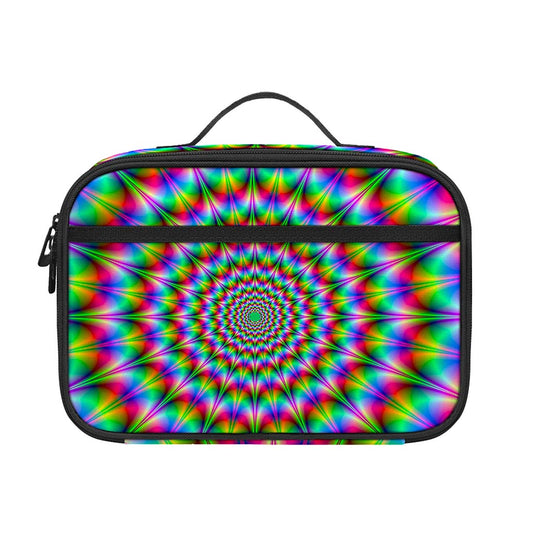 Spiky Psychedelic Optical Illusion Portable Lunch Bag