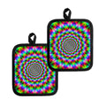 Spiky Psychedelic Optical Illusion Pot Holders