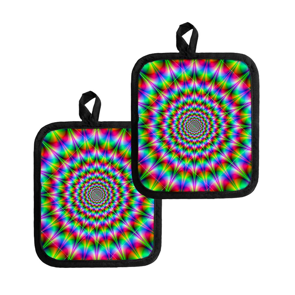 Spiky Psychedelic Optical Illusion Pot Holders