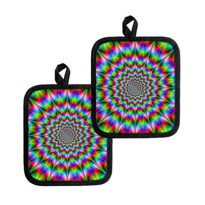 Spiky Psychedelic Optical Illusion Pot Holders