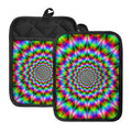 Spiky Psychedelic Optical Illusion Pot Holders With Pocket