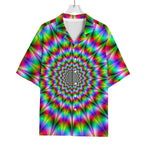 Spiky Psychedelic Optical Illusion Rayon Hawaiian Shirt