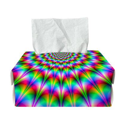 Spiky Psychedelic Optical Illusion Rectangle Tissue Box Cover