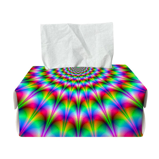 Spiky Psychedelic Optical Illusion Rectangle Tissue Box Cover