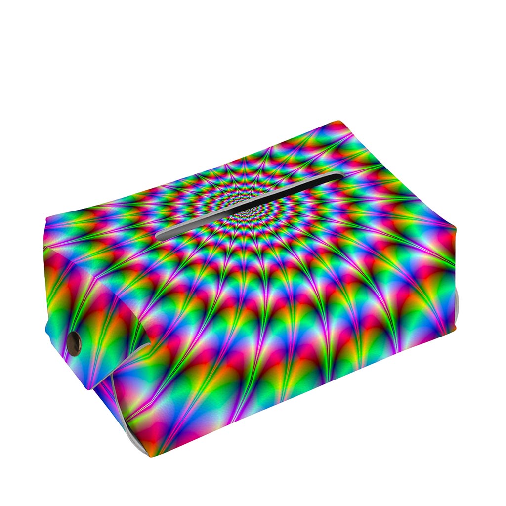 Spiky Psychedelic Optical Illusion Rectangle Tissue Box Cover