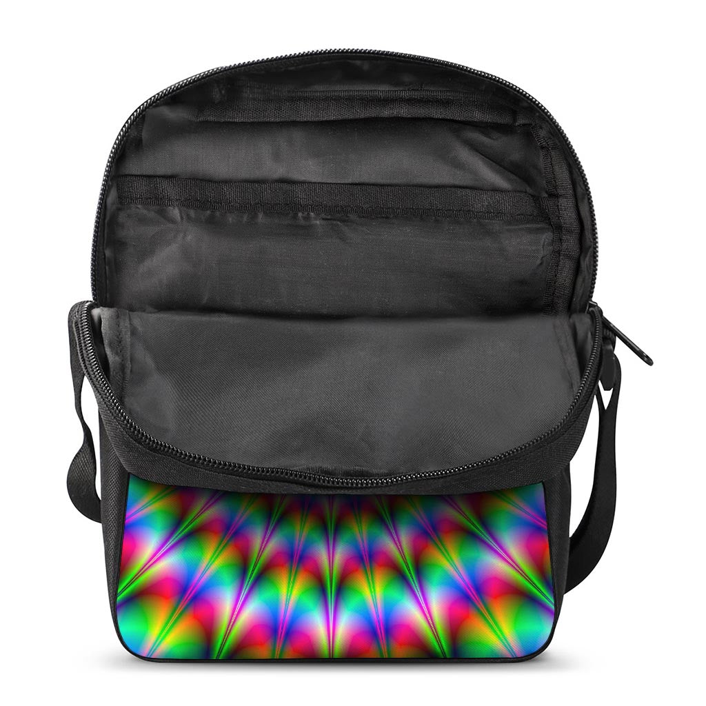Spiky Psychedelic Optical Illusion Rectangular Crossbody Bag