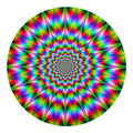 Spiky Psychedelic Optical Illusion Round Blanket