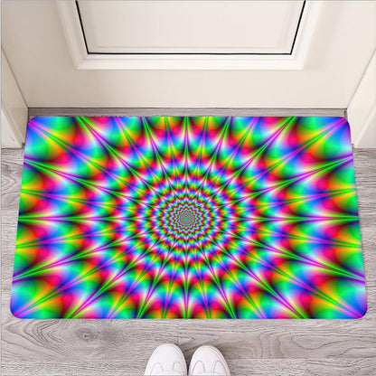 Spiky Psychedelic Optical Illusion Rubber Doormat