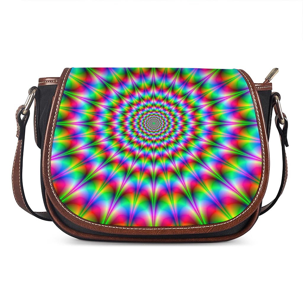 Spiky Psychedelic Optical Illusion Saddle Bag