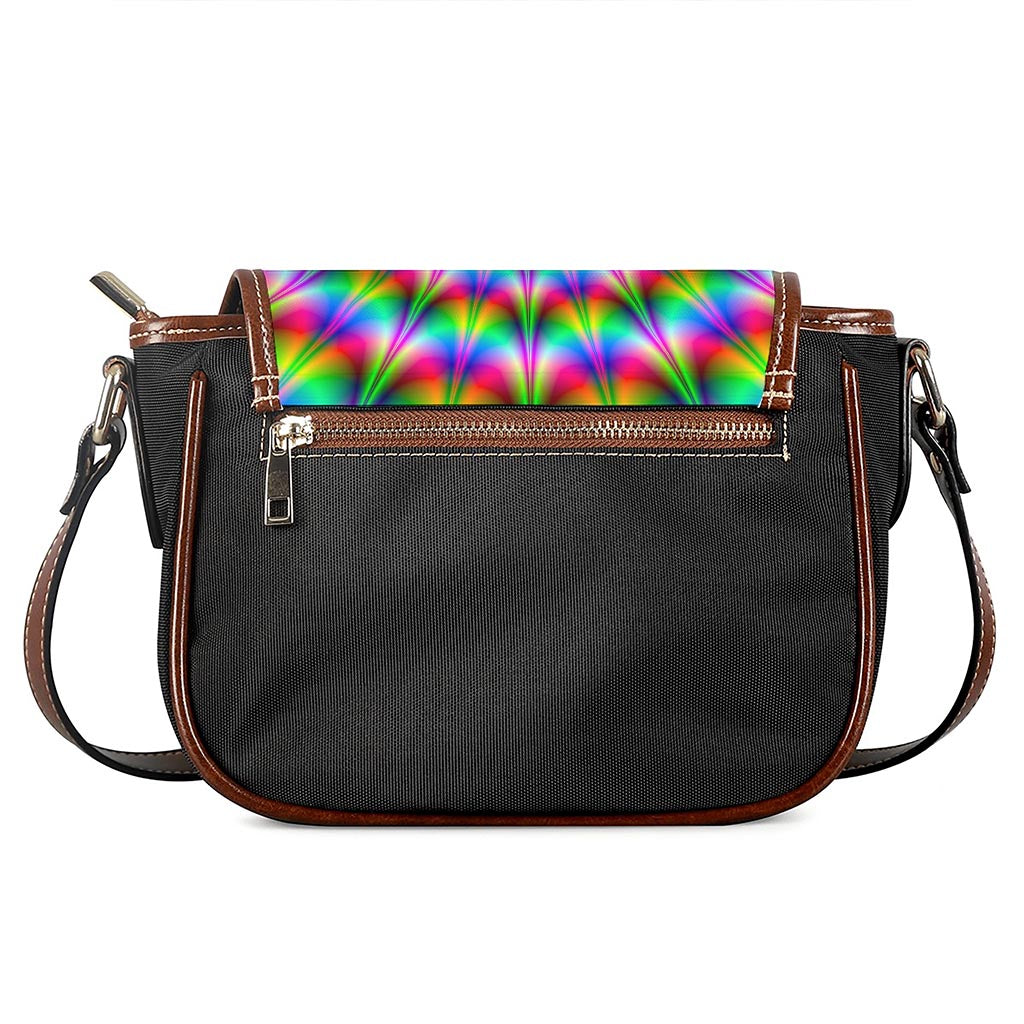 Spiky Psychedelic Optical Illusion Saddle Bag
