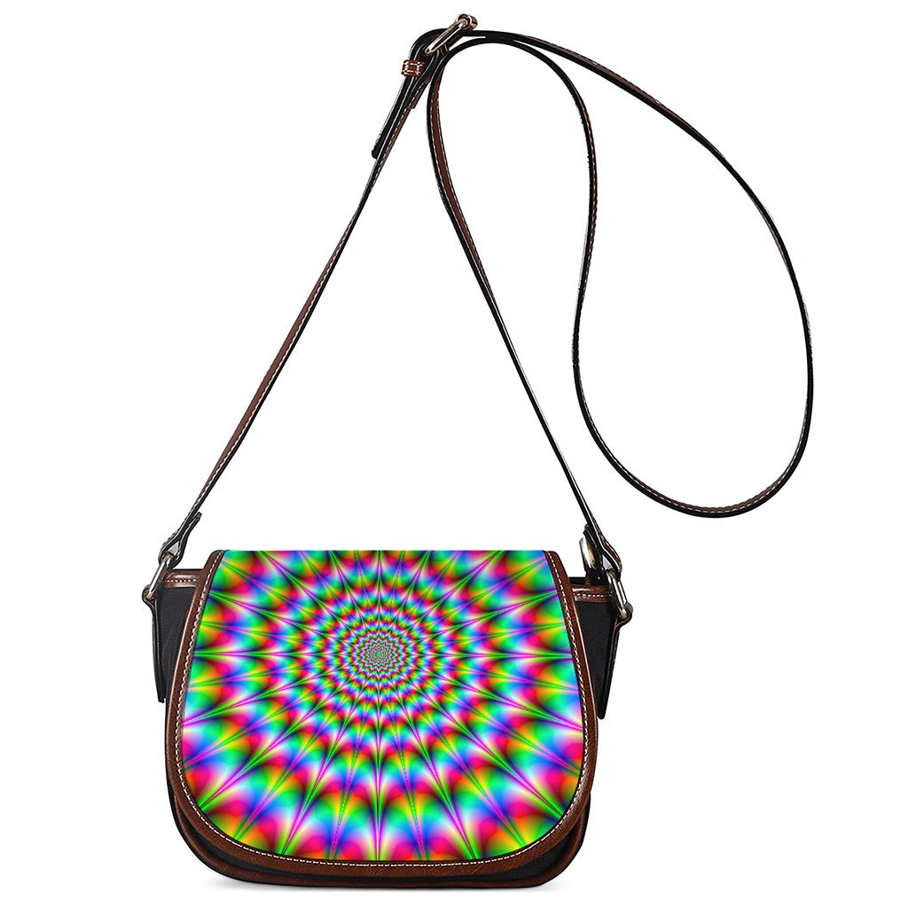 Spiky Psychedelic Optical Illusion Saddle Bag