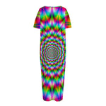 Spiky Psychedelic Optical Illusion Short Sleeve Long Nightdress