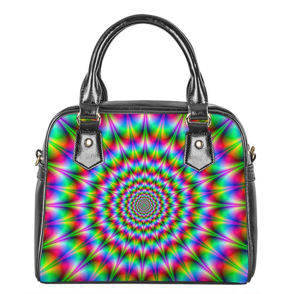 Spiky Psychedelic Optical Illusion Shoulder Handbag