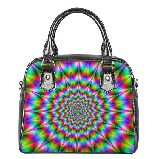 Spiky Psychedelic Optical Illusion Shoulder Handbag