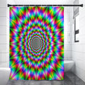 Spiky Psychedelic Optical Illusion Shower Curtain