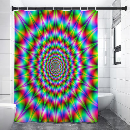 Spiky Psychedelic Optical Illusion Shower Curtain