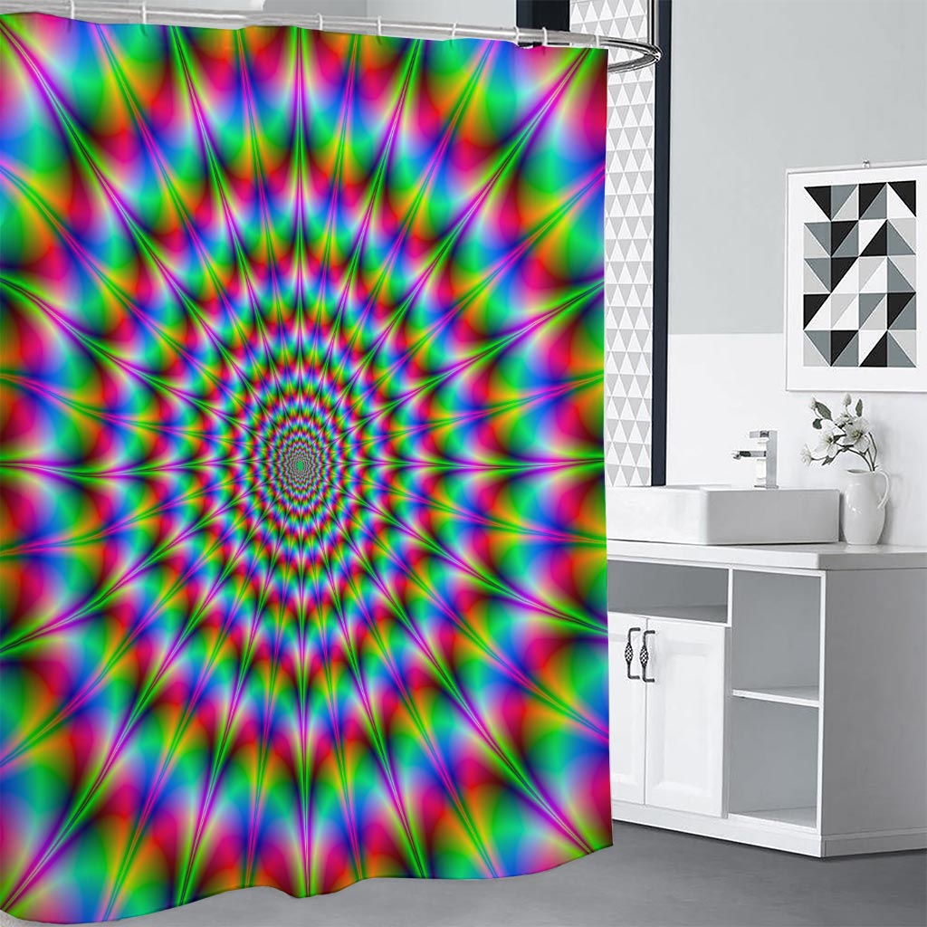 Spiky Psychedelic Optical Illusion Shower Curtain