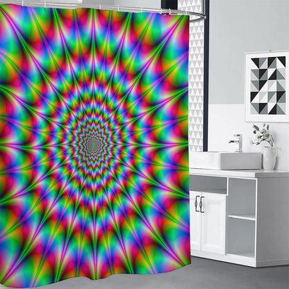 Spiky Psychedelic Optical Illusion Shower Curtain