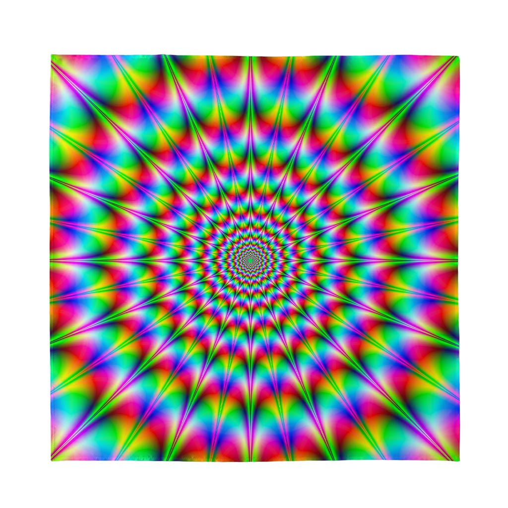 Spiky Psychedelic Optical Illusion Silk Bandana