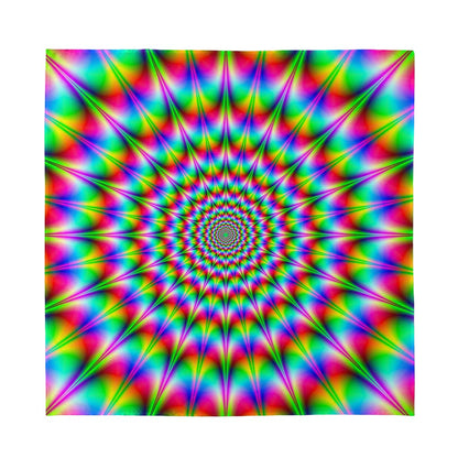 Spiky Psychedelic Optical Illusion Silk Bandana
