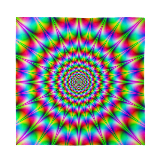 Spiky Psychedelic Optical Illusion Silk Bandana