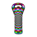 Spiky Psychedelic Optical Illusion Single Neoprene Wine Tote
