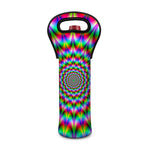 Spiky Psychedelic Optical Illusion Single Neoprene Wine Tote