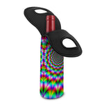 Spiky Psychedelic Optical Illusion Single Neoprene Wine Tote