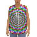 Spiky Psychedelic Optical Illusion Sleeveless Baseball Jersey