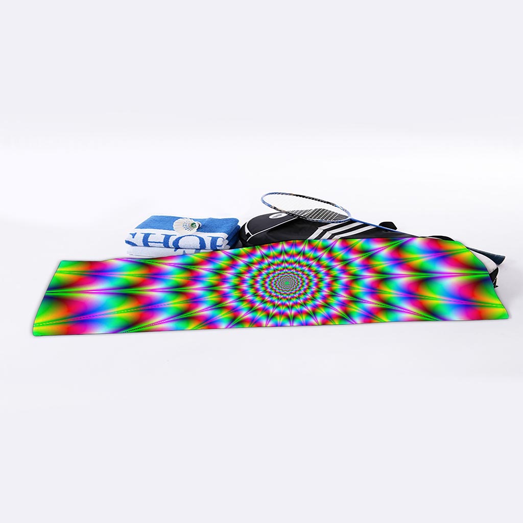 Spiky Psychedelic Optical Illusion Sports Towel