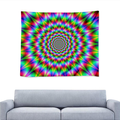 Spiky Psychedelic Optical Illusion Tapestry