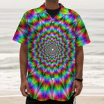 Spiky Psychedelic Optical Illusion Textured Short Sleeve Shirt