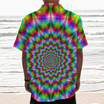 Spiky Psychedelic Optical Illusion Textured Short Sleeve Shirt