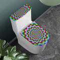 Spiky Psychedelic Optical Illusion Toilet Lid And Tank Cover Set