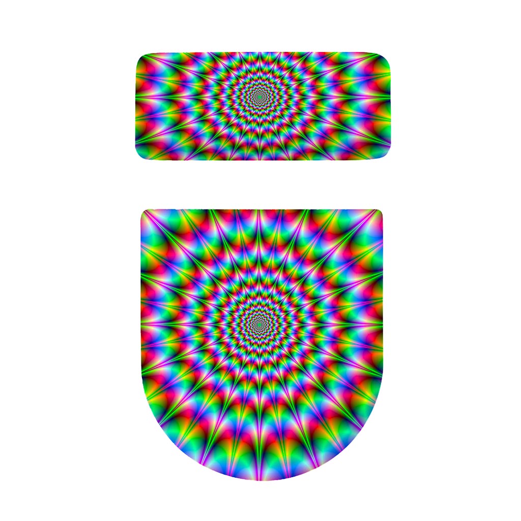Spiky Psychedelic Optical Illusion Toilet Lid And Tank Cover Set