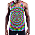 Spiky Psychedelic Optical Illusion Men's Workout Tank Top