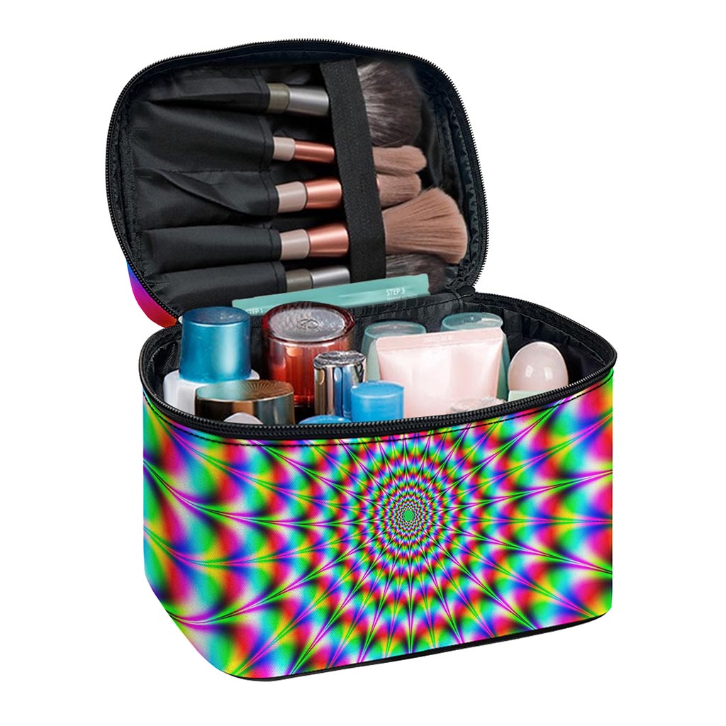 Spiky Psychedelic Optical Illusion Travel Makeup Bag